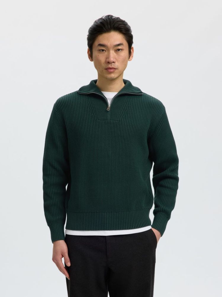 SLMDRY LS KNIT RLX HALF ZIP NO 181172 Pine Gro