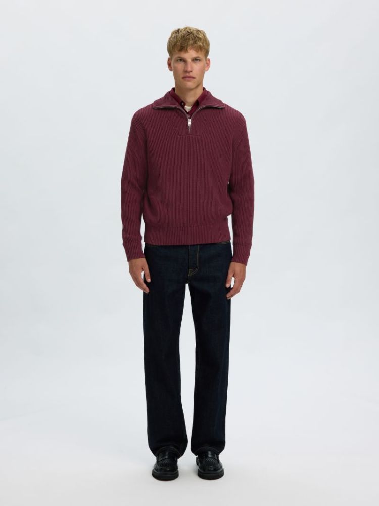SLMDRY LS KNIT RLX HALF ZIP NO 198345 Tawny Po