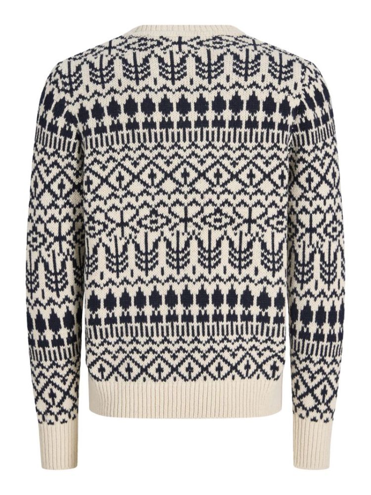 JPRBLUCLARK KNIT PATTERN CREW 177685 Parchmen