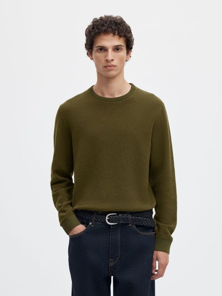 SLMROSS LS KNIT STRUCTURE CREW 178191015 Fores