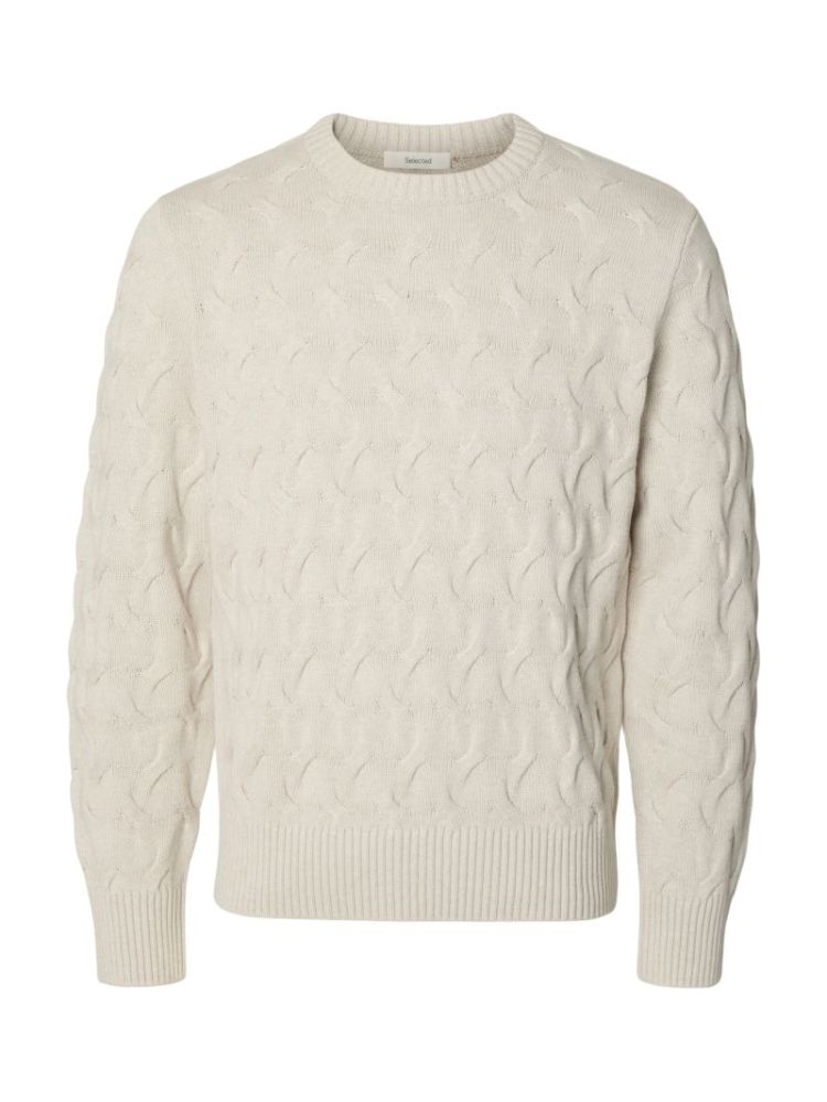 SLMCARLOS LS CABLE CREW NECK N 187118001 Silve