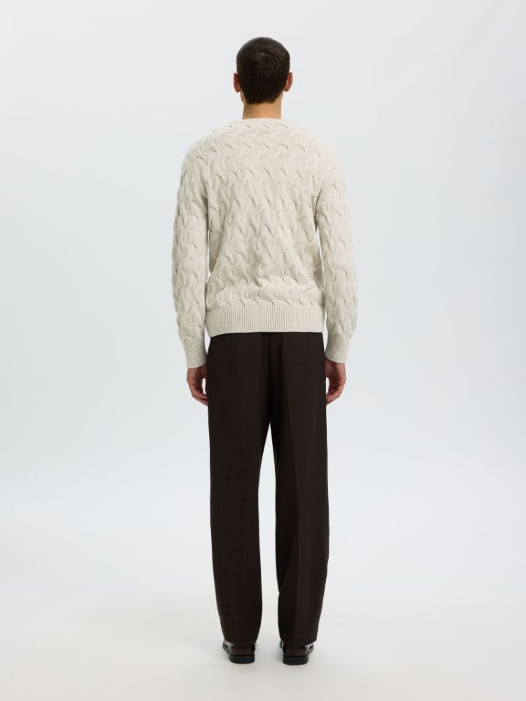 SLMCARLOS LS CABLE CREW NECK N 187118001 Silve