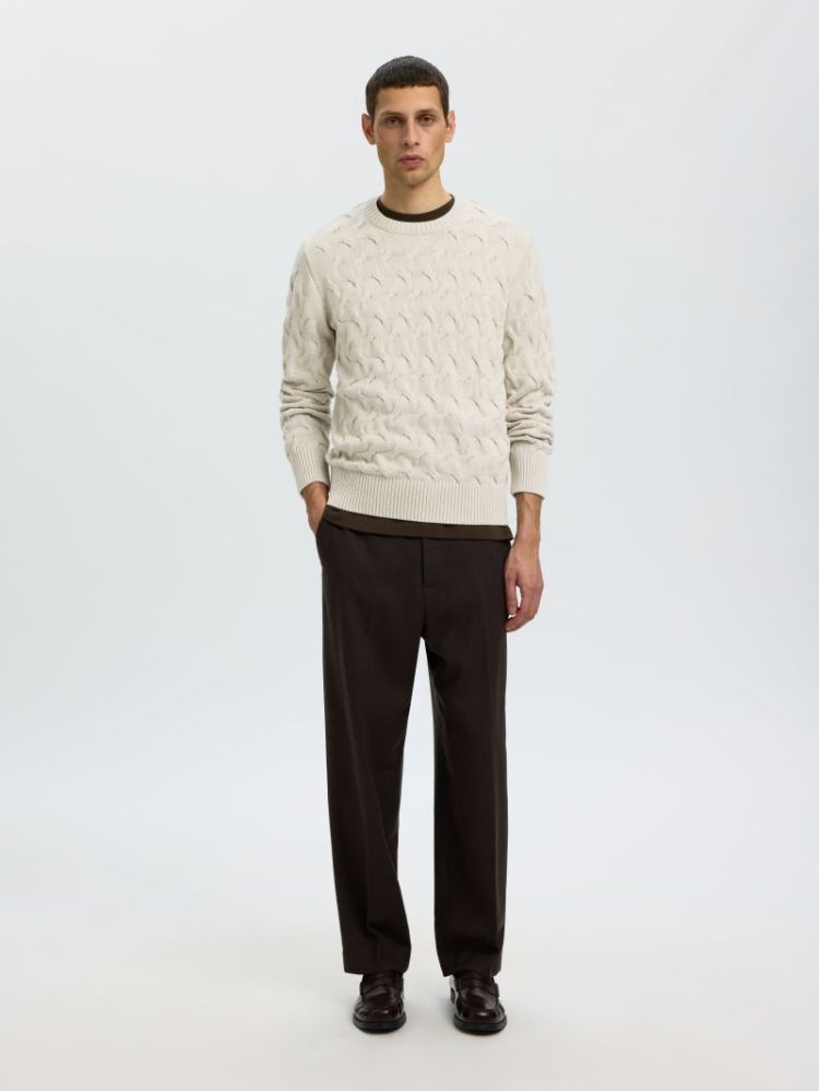 SLMCARLOS LS CABLE CREW NECK N 187118001 Silve