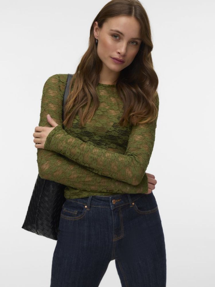VMBONITA LS O-NECK TOP JRS 306803001 Sphag