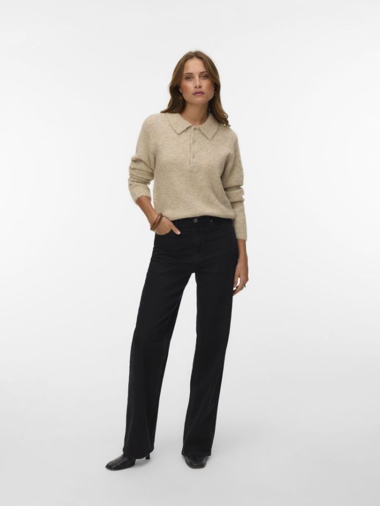 VMCORA LS POLONECK PULLOVER BO 192623003 Silve