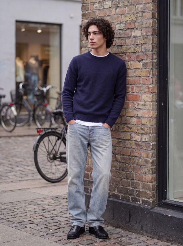 JPRBLASIMON SOUFFLE KNIT CREW 175879002 Night