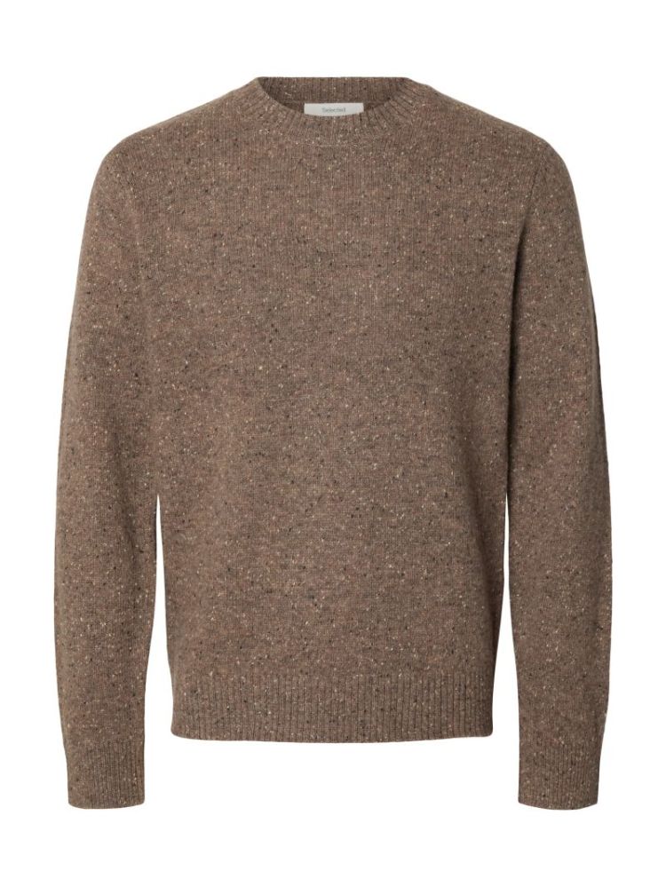 SLMNEIL LS KNIT REG NEPS CREW 205350001 Choco