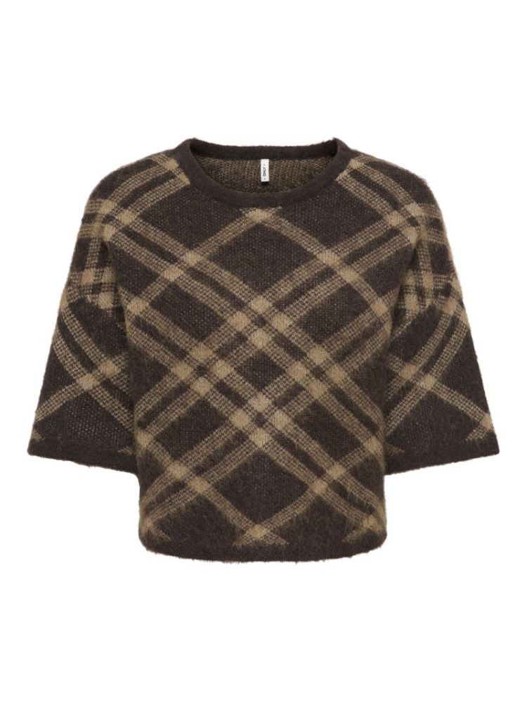 ONLNOEME SS PATTERN O-NECK KNT 286415004 Choco