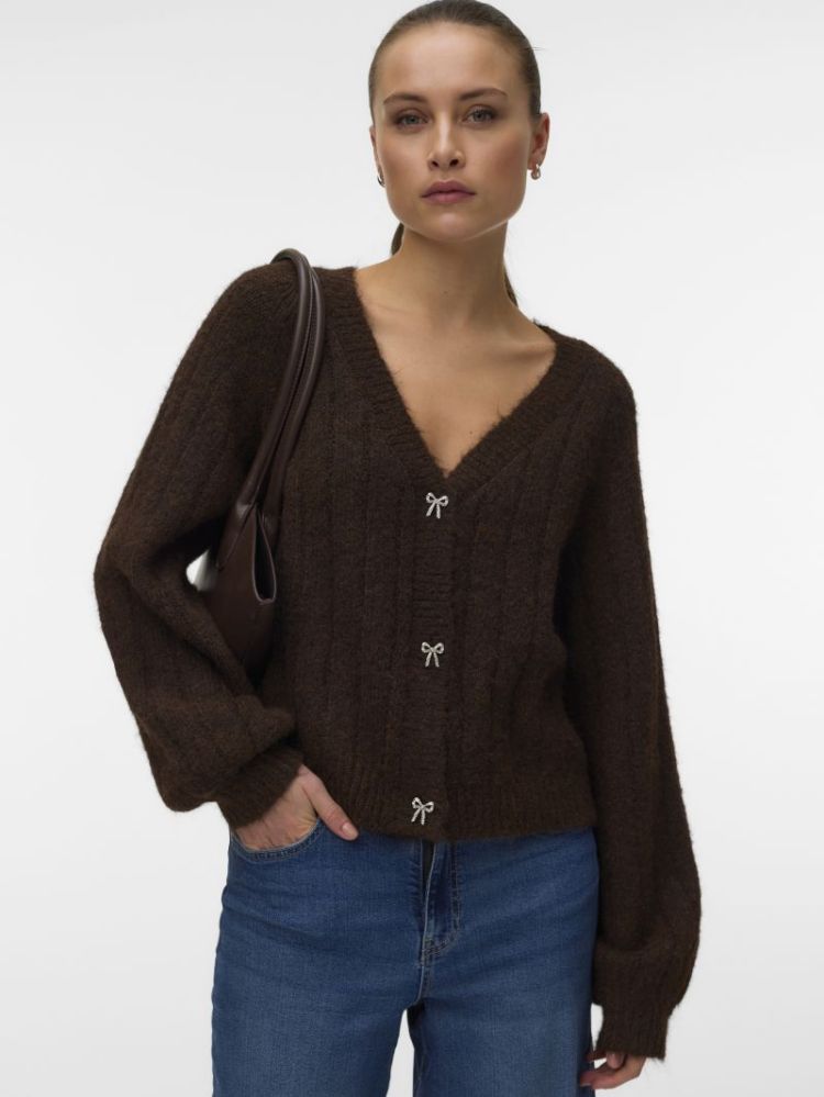 VMSALLY LS V-NECK CARDIGAN 297957002 Choco