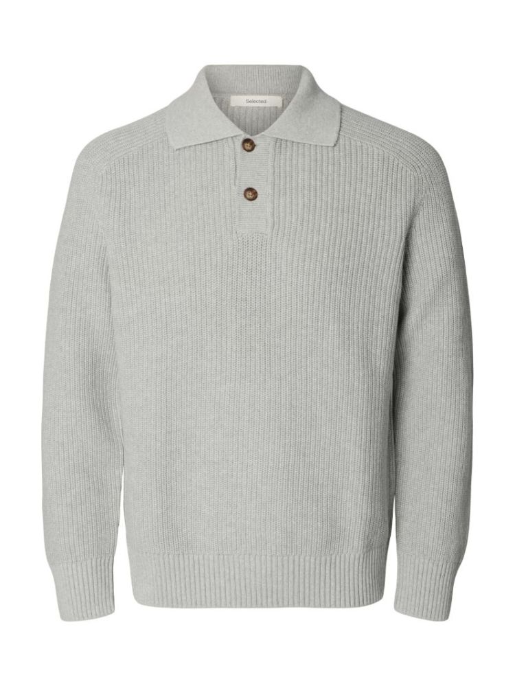 SLMPIM LS KNIT POLO CAMP 178992 Light Gr