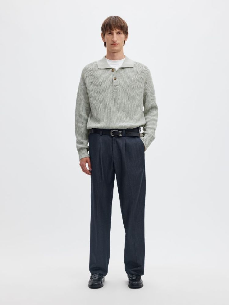 SLMPIM LS KNIT POLO CAMP 178992 Light Gr