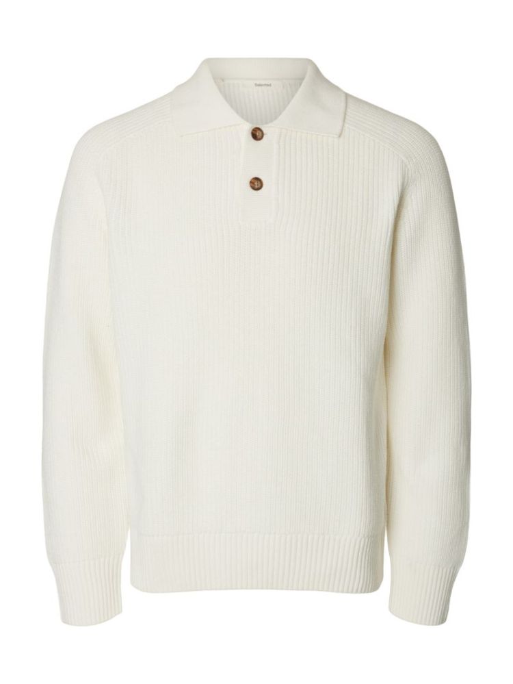 SLMPIM LS KNIT POLO CAMP 178372 Egret