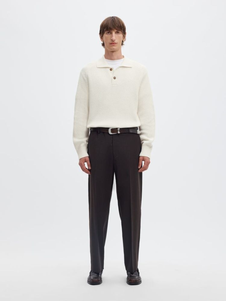 SLMPIM LS KNIT POLO CAMP 178372 Egret