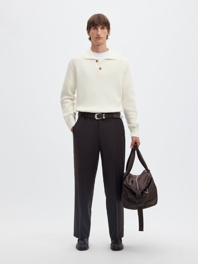 SLMPIM LS KNIT POLO CAMP 178372 Egret