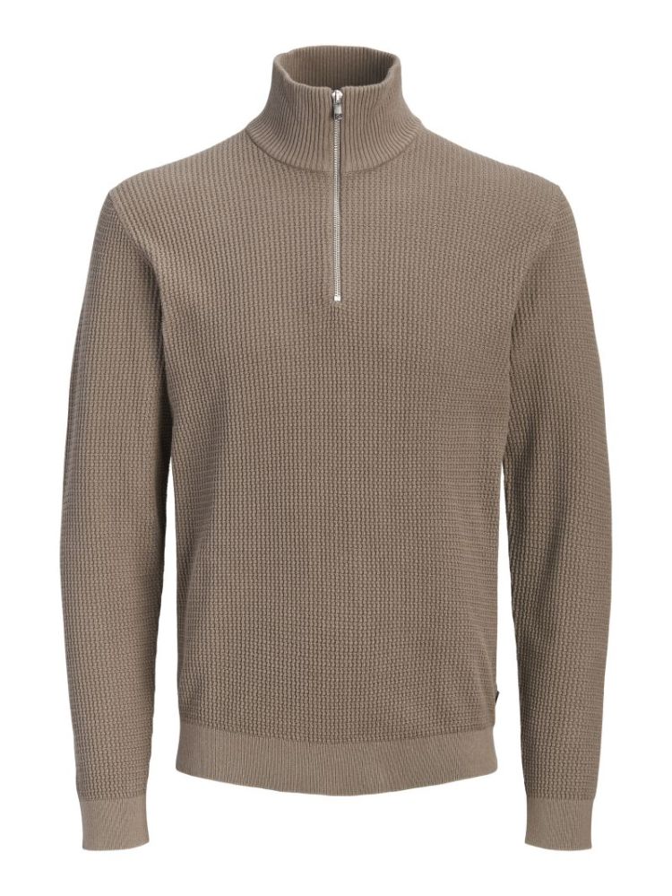 JPRBLUSTANLEY KNIT HALF ZIP BF 176621 Walnut