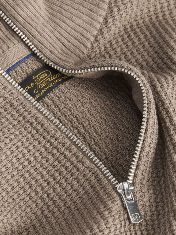 JPRBLUSTANLEY KNIT HALF ZIP BF 176621 Walnut