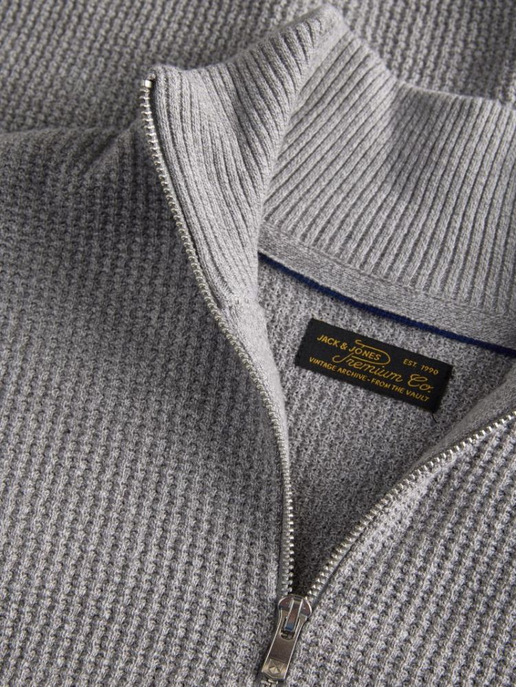 JPRBLUSTANLEY KNIT HALF ZIP BF 176543001 Charc