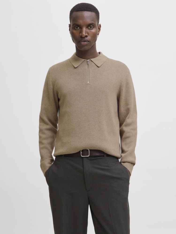 JPRMILANO STITCH KNIT ZIP POLO 176595001 Greig