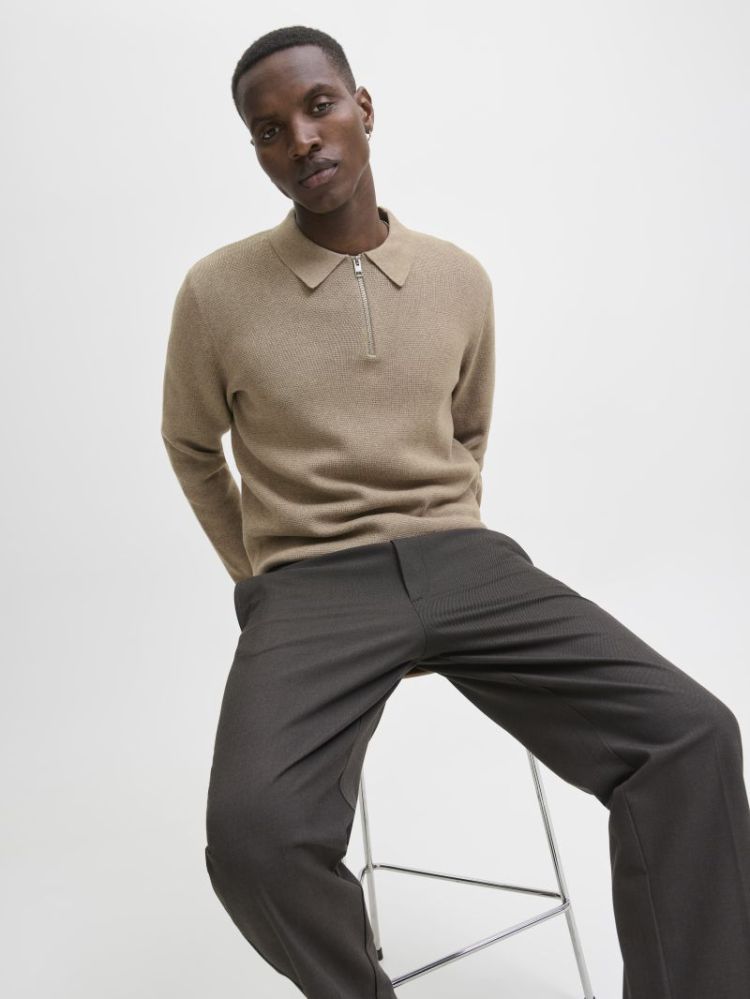 JPRMILANO STITCH KNIT ZIP POLO 176595001 Greig