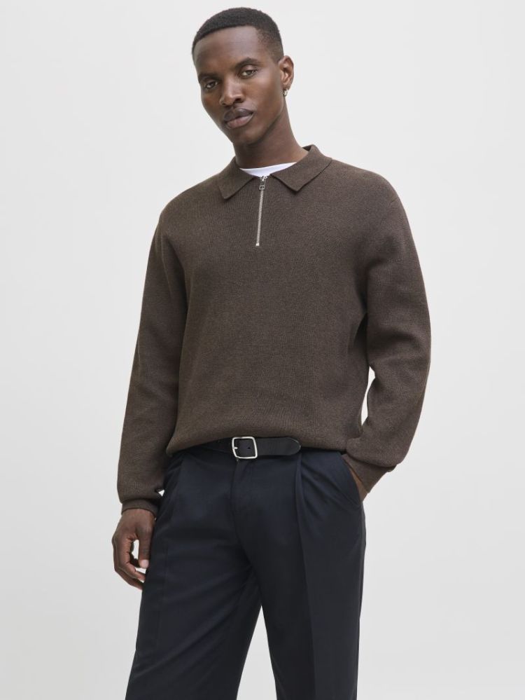 JPRMILANO STITCH KNIT ZIP POLO 176190001 Delic