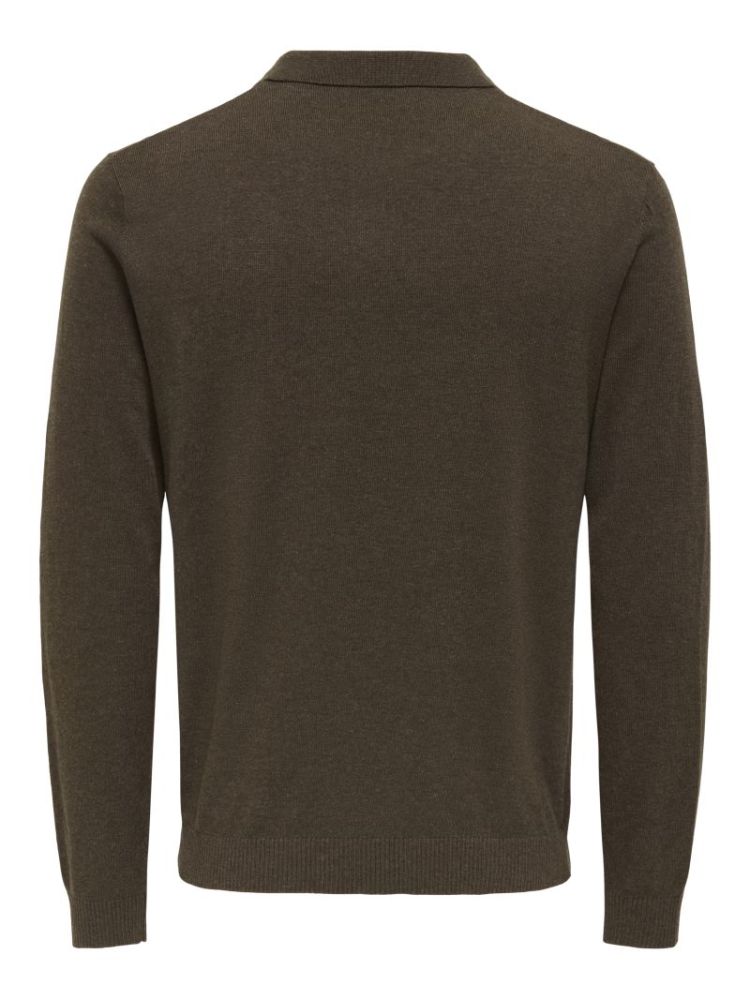 ONSLOUI REG 12 LS MEL POLO KNI 188858001 Coffe