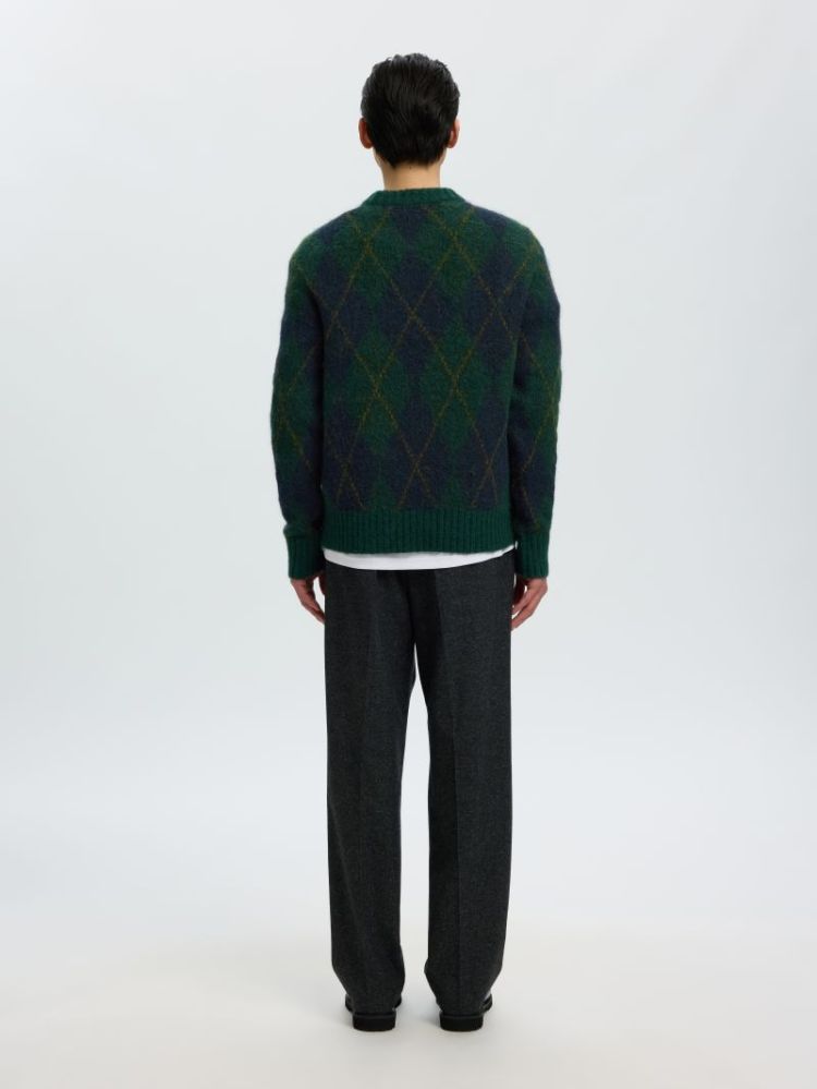 SLMRAI LS KNIT ARGYLE CREW NEC 181172004 Pine