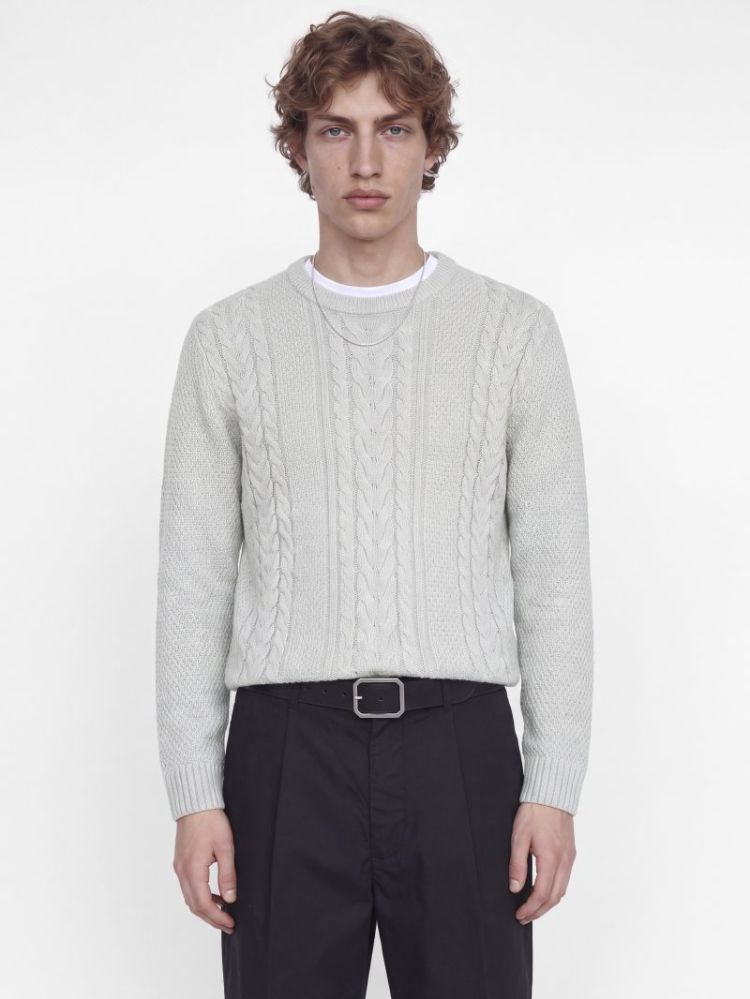 JJJAMES KNIT CREW NECK 200349 White Me