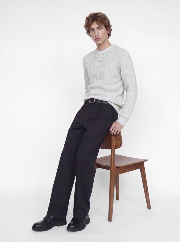 JJJAMES KNIT CREW NECK 200349 White Me