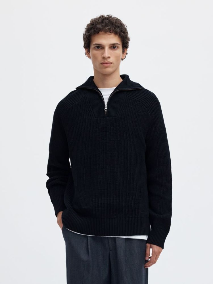 SLMPIM LS KNIT HALF ZIP CAMP 186839 Sky Capt