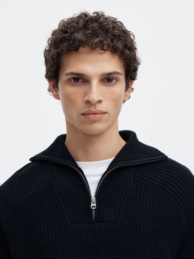 SLMPIM LS KNIT HALF ZIP CAMP 186839 Sky Capt